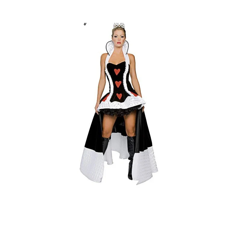 Sexy Queen of Hearts Costume Women Adult Fantasy Party Cosplay Fancy Sexy Costume Disfraz Adulto Halloween Carnival Dress Up