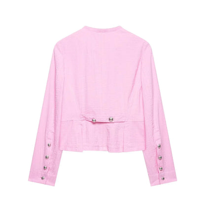 Spring Summer New Arrival Women's Fashion Pure Cotton Double Buttoned Suit Jacket ZR Style Short Sleeve Long Sleeve Regular Fit