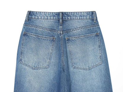 European and American style 2025 winter new women's clothing mid waist balloon version sickle bending knife jeans