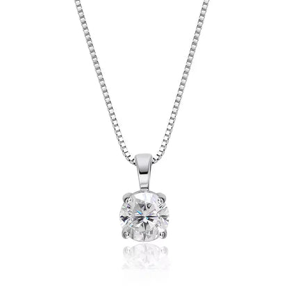 1ct Moissanite Pandent Necklace s925 Sterling Silver Plated 18k Box Chain Dainty Necklaces for Women Fine Jewelry Gift