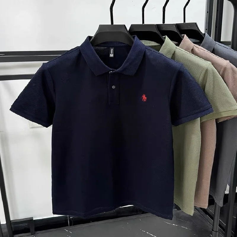 100% pure cotton fashionable personalized men's classic pony embroidered comfortable polo shirt summer new casual short sleeve