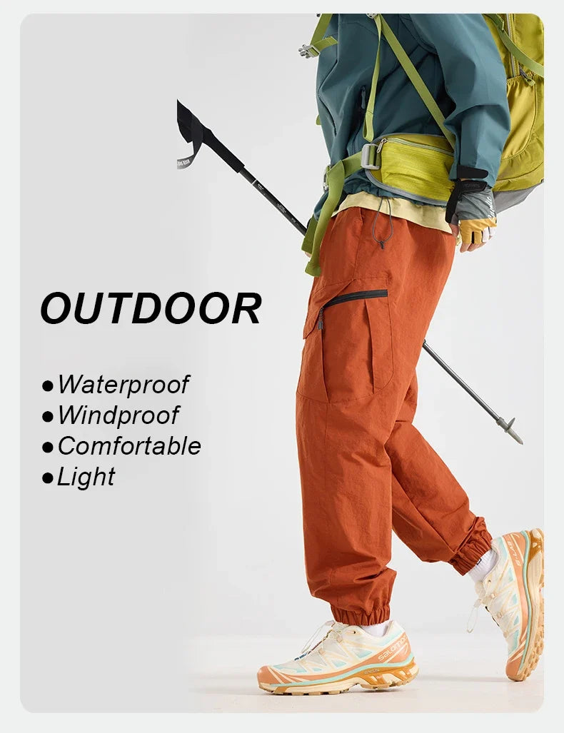 Men Water-repellent Hiking Pants Autumn Mountaineering Cargo Pants Breathable Fishing Camping Cycling Trekking Trousers