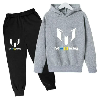 Autumn Football Star Messi 3-12Y Children Hoodies Sets Pants Suit 2 Pcs Sets Kids Boy Girl Clothing Casual Fashion Tracksuits