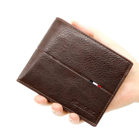 Portefeuille homme court pliable neuf 2025 avec fermeture éclair, porte-cartes, portefeuille fin pour homme, porte-monnaie simple, en cuir PU de haute qualité, sac d'argent pour homme