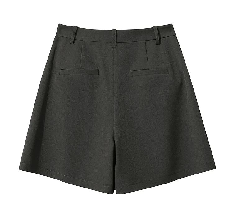 Minimalist Casual Shorts For Women 2025 Autumn Preppy Style Loose Black Shorts Office Lady Luxury Shorts Daily 12523085