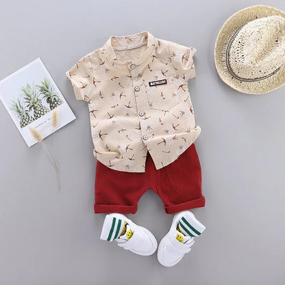 Summer Cotton Baby Boys Clothes Suits Fashion Children's Girls Shirt with Shorts 2-Piece Sets