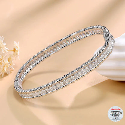 2mm Certified Moissanite Bangles For Women S925 Silver Trendy Wedding Party Bracelets 18K Gold Plated Fine Jewelry Gifts