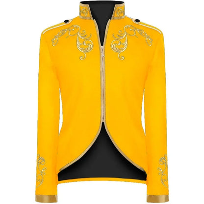 British Style Men Embroidered Flower Suit White / Blue / Red Male Wedding Dance Party Coat Singer Stage Performance Dress Blazer