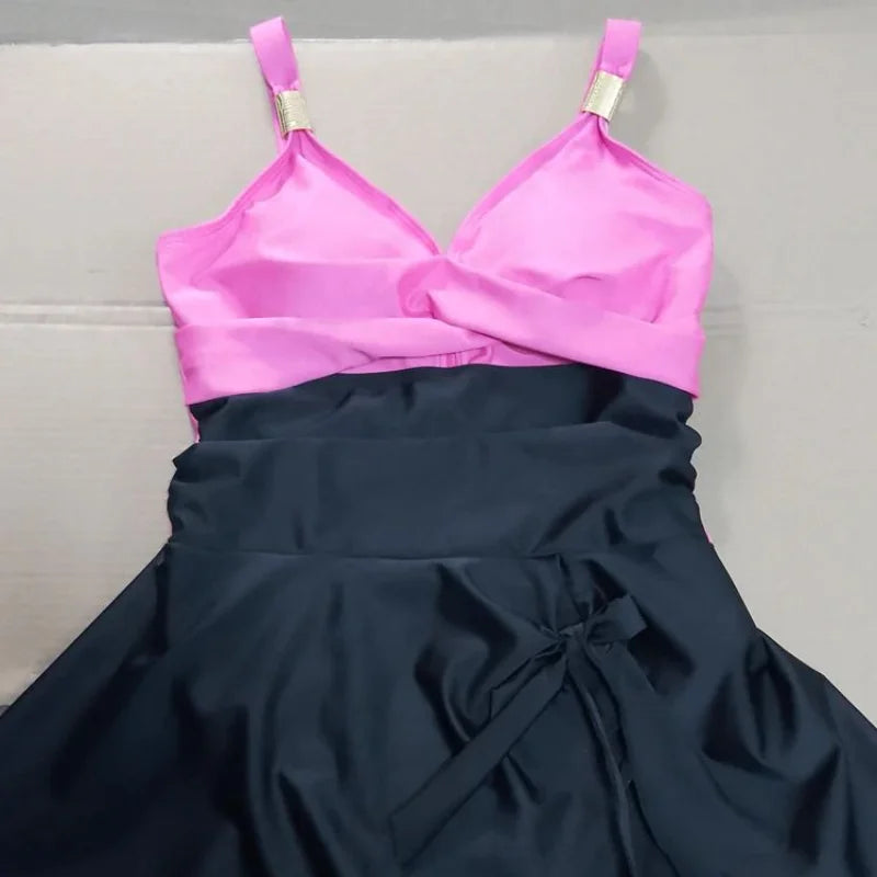 8 Colors Cute Women's Bikini Tummy Control Sexy 2025 New One Piece Slim Ruched  Cross Swimwear Women's Comfortable  Swimsuit