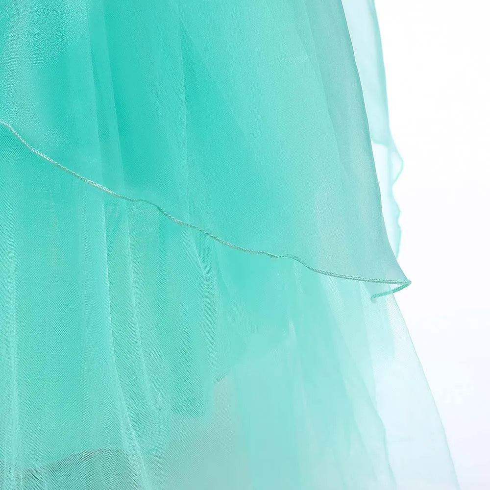 Girls Mermaid Dress Ariel Long Sleeves Cosplay Halloween Costume Kids Fluffy Tulle Shell Applique Frocks Elegant Gown