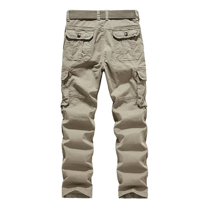 2026 Men's Cargo Pants Straight Leg Cotton Stretch Tactical Trouser Male Military Outdoor Camping Fishing Casual Work Wear Khaki