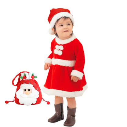 2025 Baby Girl Boy Christmas Costumes Red Santa Claus Suit Festival Halloween Cosplay Sets Christmas Baby Clothes