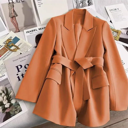 New 2026 Women's Blazer Coat Spring Autumn Korean version Self Cultivation Suit Jacket Temperament Versatile Female Suit Top