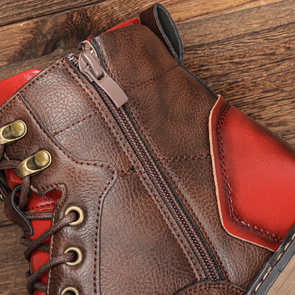 Size 7~13 Retro Men Boots 2023 Fashion Comfortable  Spring Leather Boots