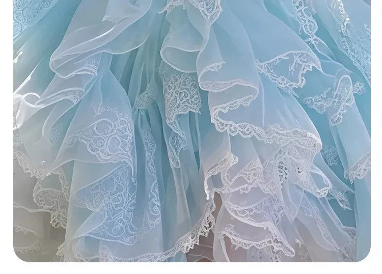 Baby Girls Sweet Sleeveless Lolita Princess Dress New 2026 Summer Childrens Elegant Lace Trim Tulle Bow Train Performance Gown