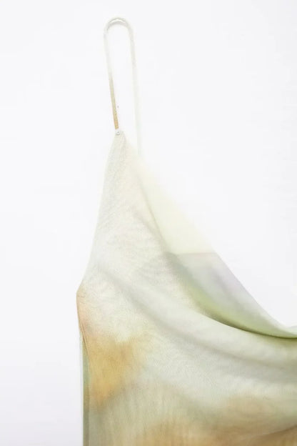Women Vintage Leopard Print Spaghetti Strap Dress Sexy Backless Tulle Long Dresses Fashion Y2k High Street Vestido Mujer
