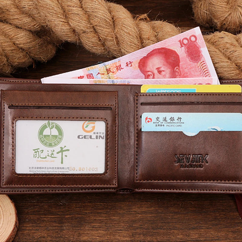 Men's Crocodile Pattern Genuine Leather Wallet - Small Bifold Clutch Purse with Secure Clamp