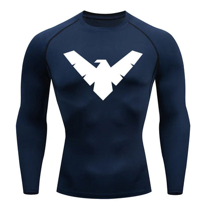 Summer Short Sleeve Compression Shirt Men Sports Top Running T Shirt Quick Dry Gym Workout Clothing Sun Protection Long Sleeve