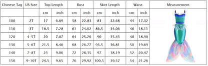 2024 NEW Two Pieces Mermaid Dress up Top and Tail Skirt Girls Off Shoulder Princess Dress Ariel Role Play Kids Halloween Apparel