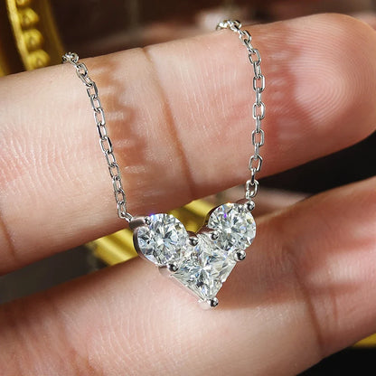 Moissanite Pendant Necklaces for Women 1 - 1.8ct D VVS1 Lab Diamond with Certificates s925 Silver Chain Dainty Necklace