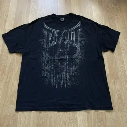 Streetwear Tapout T Shirt Y2K Mens Hip Hop Letter Graphic Print Oversized TShirt Harajuku Round Neck Cotton Short Sleeve Tops