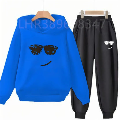 Fashion Hoodie Kids 3-12 Years Boys Girls Casual Sports Tops+Pants 2pcs Sets Children Long Sleeves Spring Autumn New Clothes