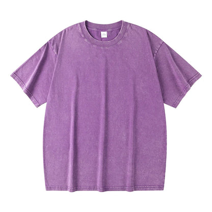 Men's Women Washed Vintage T-Shirts Street Hip Hop Retro Punk T Shirt Harajuku Casual Cotton Short Sleeve Couple TShirts Tees