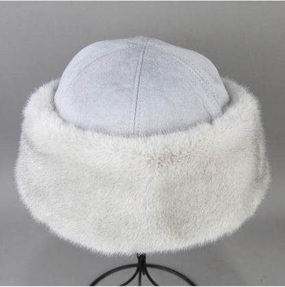 Hot Sale Faux Mink Fur Hat Winter Genuine Baseball Cap Russia Fashion Elegant Lady Warm Faux Fur Ball Straw Hat