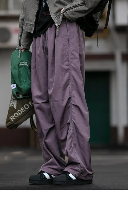 Korean Streetwear Waterproof Outdoor Utility Cargo Pants For Men Quick Dry Adjustable Hem Oversized Sport Casual Pants Trendy