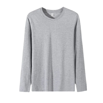 New Long Sleeve t shirt for Men Autumn Fashion Cotton Solid Color t-shirts Cozy Streetwear Men's t-shirt 5XL Baggy Korean Trendy