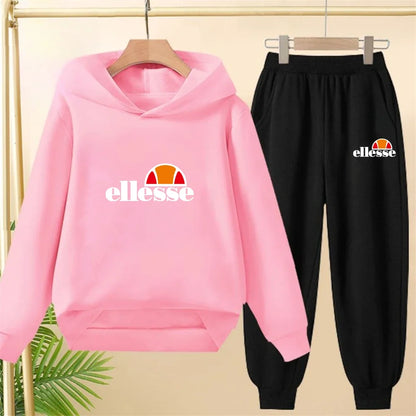 Black Children Hoodie Child print 3-12 Years Old Boys Girls Toddler hoodie Coat Top+Pants Stylish Casual Sweatshirt Set