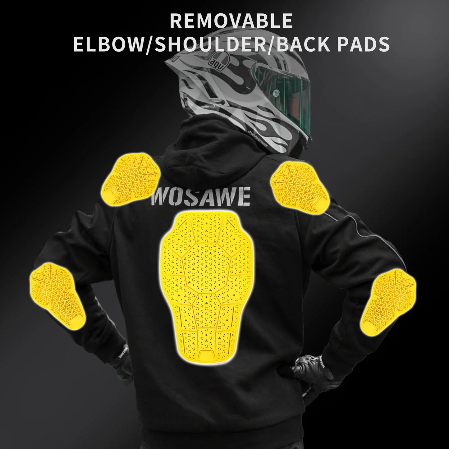 WOSAWE Motorcycle Hoodie Reflective Motocross Clothing Men Motorcycle Jacket Winter Warm Inner Liner Motorcycle Jackets