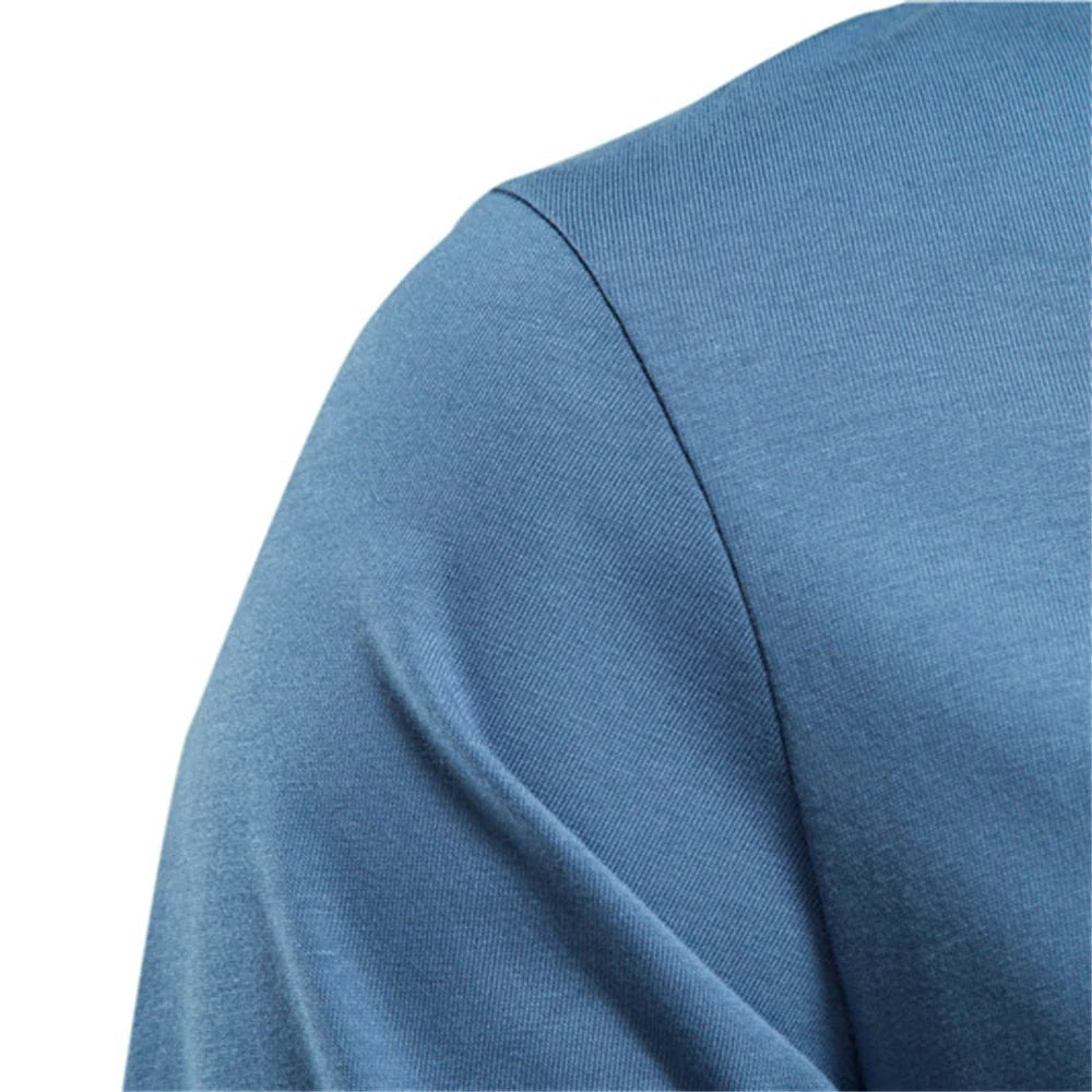 Solid Color Cotton T Shirt Men Casual O-neck Long Sleeved Mens Tshirts Spring Autumn High Quality Basic T-shirt Male