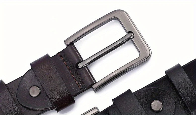 Belt for Men Original Genuine Leather Alloy Metal Pin Buckle Waist Belt Straps Plus Extra Size 105 110 120 130 140 150 160 170cm