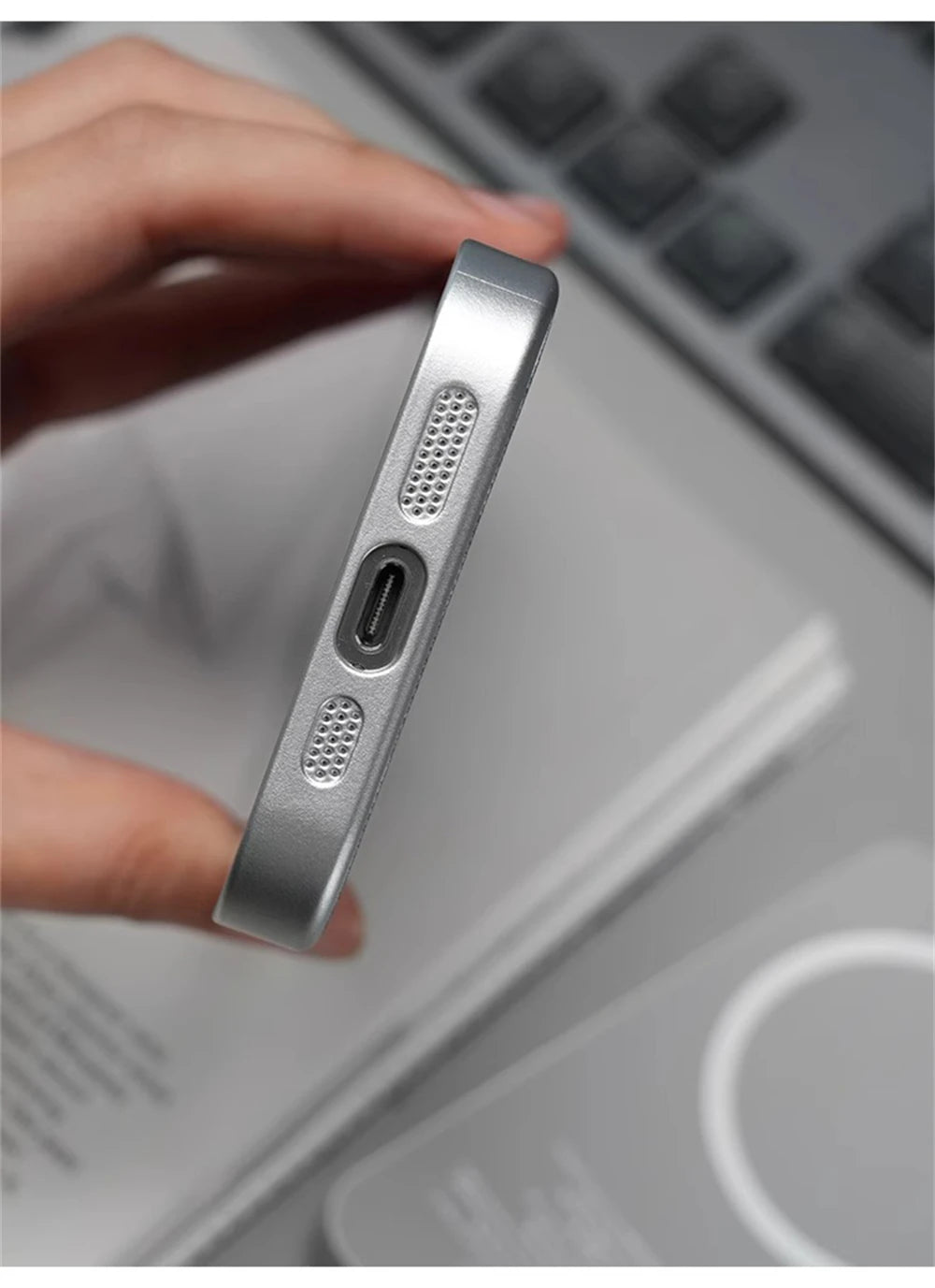 Ultra Thin Frameless Cloth Texture Magnetic Case For iPhone 17 Air 16 Pro Max 15 14 MagSafe Wireless Charge Borderless Hard Cove