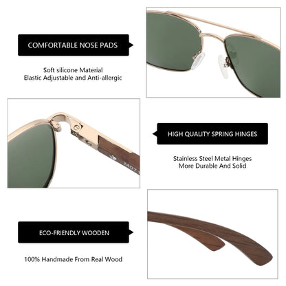 Metal Aviator Prescription Sunglasses for Men UV400 Polarized Shades Progressive Optical Sun Glasses