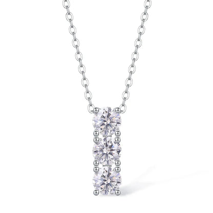 18K Plated GRA Certified Moissanite Pendant Necklace 5mm Lab Diamond Wedding Female Necklace 925 Silver Jewelry