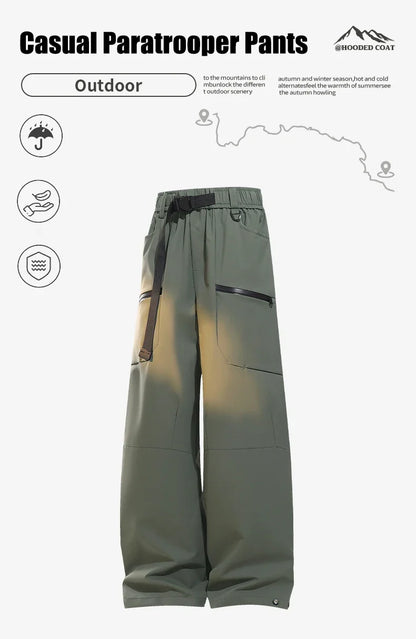 Autumn Hiking Pants Male With Belt Outdoor Waterproof Windproof Camping Trousers Spring Women Wear-Resistant Mountaineering Pant