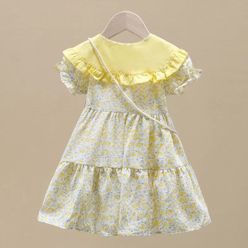 Children's Summer Fashionable Dress, Girls' Floral Skirt, New Summer Dress, Beautiful Princess Dress for Little Girls