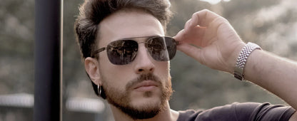 Metal Aviator Prescription Sunglasses for Men UV400 Polarized Shades Progressive Optical Sun Glasses