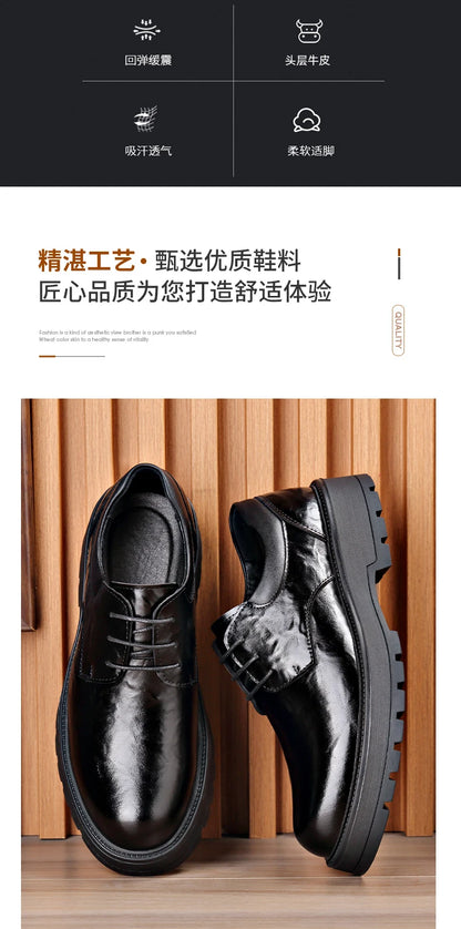 Men Comfortable Leather Work Shoes for Long Standing