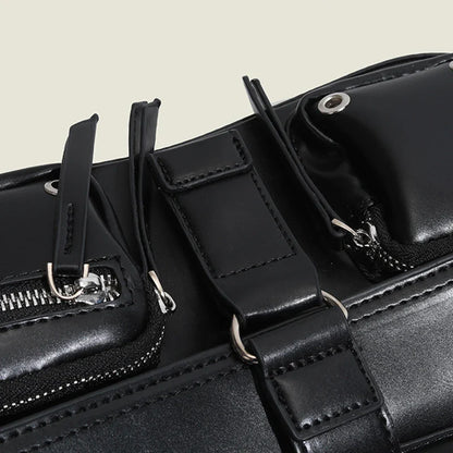 Goth Punk Cool Women's Underarm Bag Hot Girls Shoulder Bags Fashion Design PU Leather Female Handbags Tote Purse with Zipper