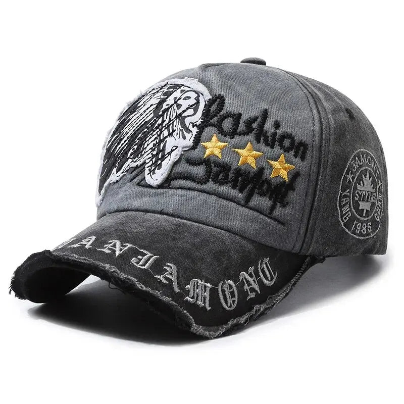 Four Seasons New Baseball Cap Retro Distressed Casual Outdoor Sports Hat Spring And Autumn Sunhat Letter Embroidery Cap Men