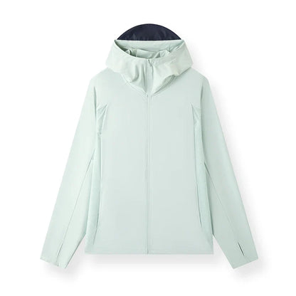 Men Jacket UV Protection Cool Feeling Breathable Knit Elastic Hooded 2026 Summer Comfortable Outdoor Fashion Top