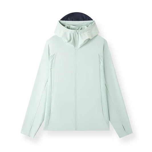 Men Jacket UV Protection Cool Feeling Breathable Knit Elastic Hooded 2026 Summer Comfortable Outdoor Fashion Top
