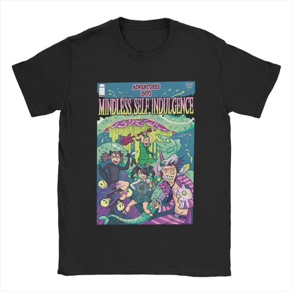 2025 Vintage Mindless Self Indulgence Idol T-Shirt Men Crewneck Cotton T Shirt Punk Band Music Short Sleeve Tee Summer Tops