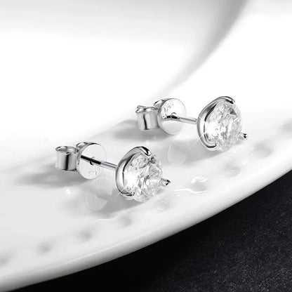 2 in 1 Full 5mm D Color Moissanite Stud Earrings for Women S925 Silver 2cttw All Diamond Earring Pierced Ear Fine Jewelry