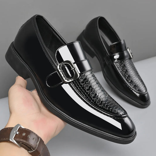 Party Wedding Oxford Footwear New Arrival Leather Men Casual Shoes Office Work Business Shoes Pointed Toe Loafers Brogue Shoes