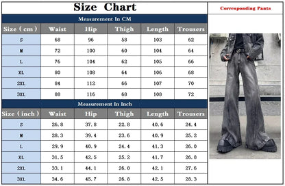 2026Trashy Y2K Streetwear Washed Grey Baggy Stacked Flare Jeans Pants Men 90S Vintage Clothes Hip Hop Luxury Male Long Trousers