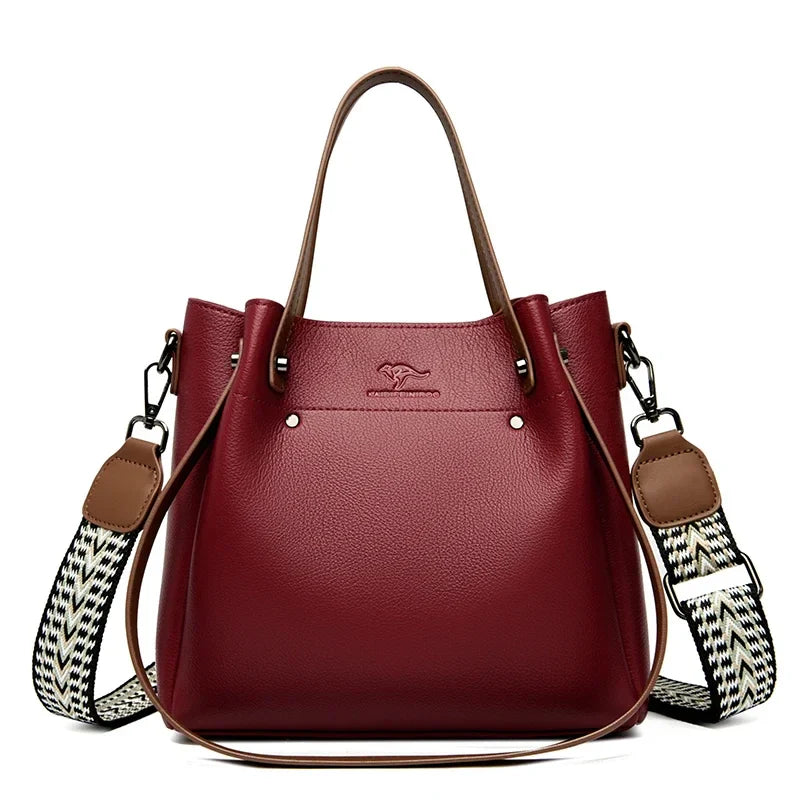 Genuine High Quality Leather Shoulder Crossbody Bags for Women Luxury Handbags Women Bag Large Capacity Soft Tote Messenger Bag